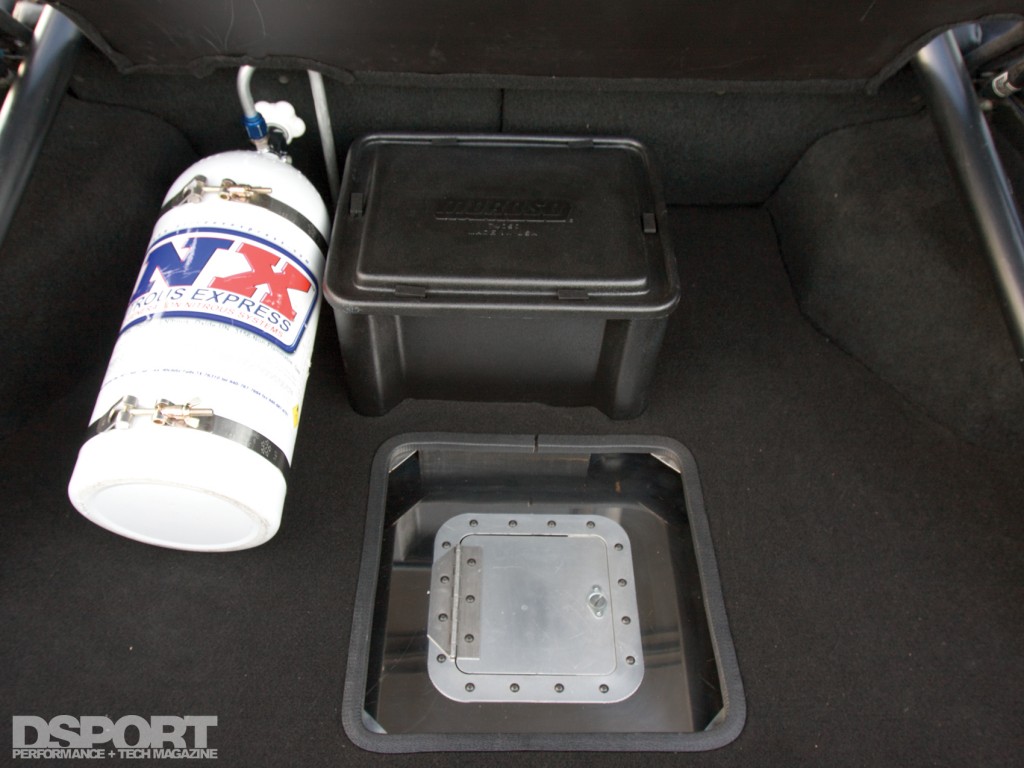 4G63 Drag Racing Conquest nitrous in the trunk
