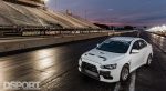 Magnus built EVO X posing on track