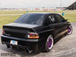 Rear view of Bruzewski's EVO VII